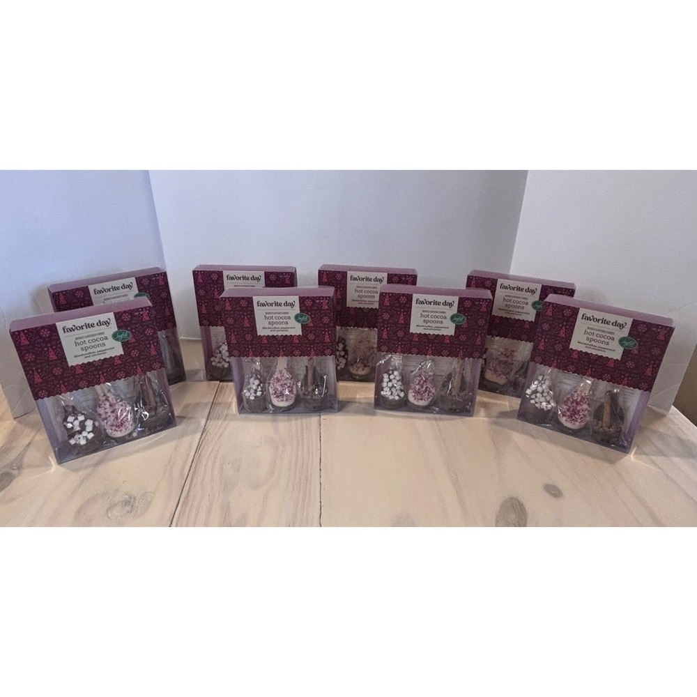 Favorite Day Hot Cocoa Spoons 8 Boxes Peppermint Marshmallow Holiday Gift Sets